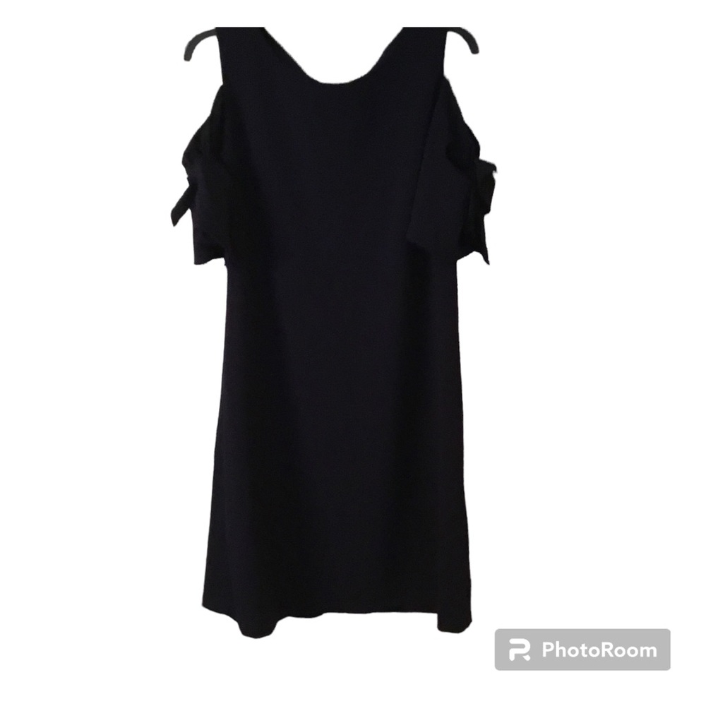 Ronni Nicole Cold Shoulder Bow Sleeve Shift Dress Navy Size 12 #333